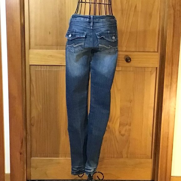 Blue Ripped Skinny Jeans - Picture 3 of 4